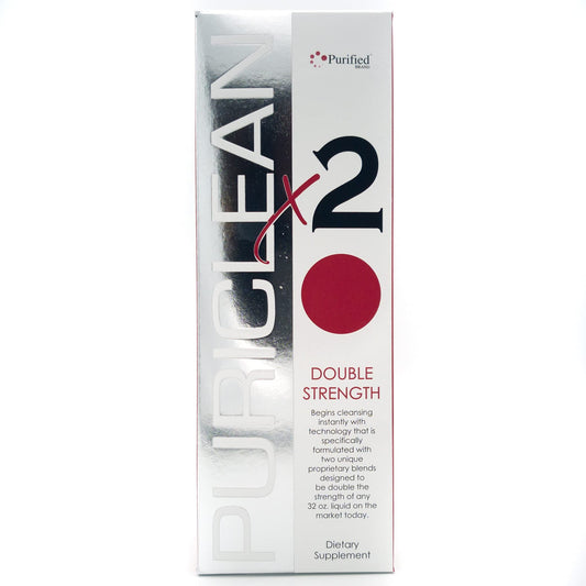 Wellgenix Puriclean X2 bottle being poured for rapid detox