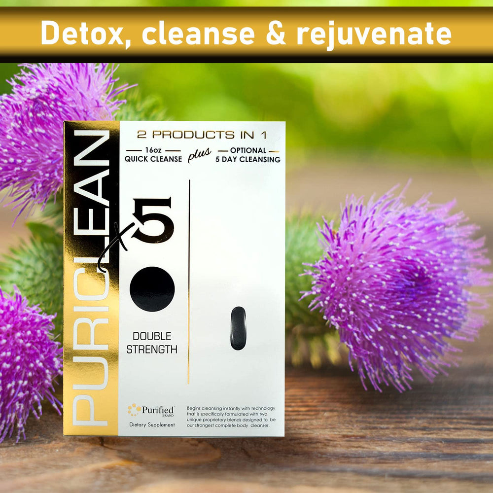 Wellgenix Puriclean X5 packaging box showing double strength formula.