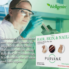Wellgenix Purvana MSM visual emphasizes skin elasticity and healthy complexion.