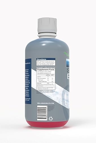 Wellgenix Sea Essentials liquid bottle label shows transparent nutrition facts for trust