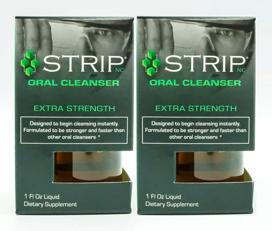 Wellgenix Strip Detox Oral Cleanser bottle shows on-the-go cleansing in a compact 1 oz size.