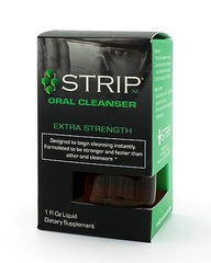 Wellgenix Strip Detox swirl demonstrates mid-rinse cleansing for quick mouth refresh.