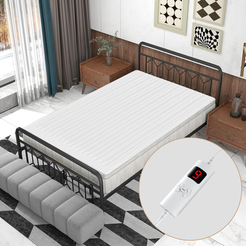 WELLHUT twin heated mattress pad plush fabric close-up emphasizing soft touch