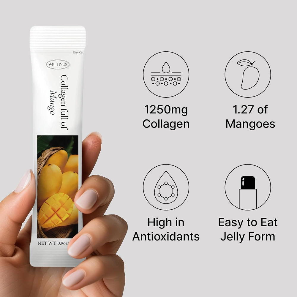 WELLINUS tear squeeze collagen jelly stick demonstrates quick, mess free serving.
