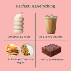 Wellious Almond Protein Powder Vanilla yogurt pairing suggests smooth texture with dairy alternatives