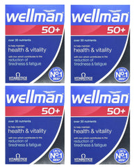 Wellman 50+ bottle front; daily energy and vitality visual cue.