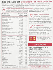 Wellman 50+ box front; packaging highlights gluten-free and vegetarian notes.