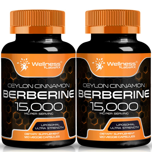 Wellness LabsRx Berberine 15000mg bottle showcasing premium heart-support capsules