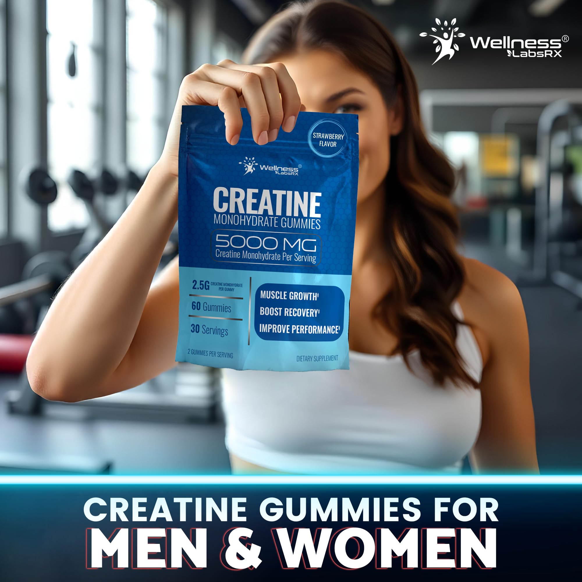 WELLNESS LABSRX Creatine Gummies daily routine with a soft chewy bite