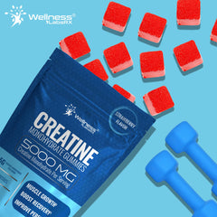 WELLNESS LABSRX Creatine Gummies gluten-free label supports dietary needs
