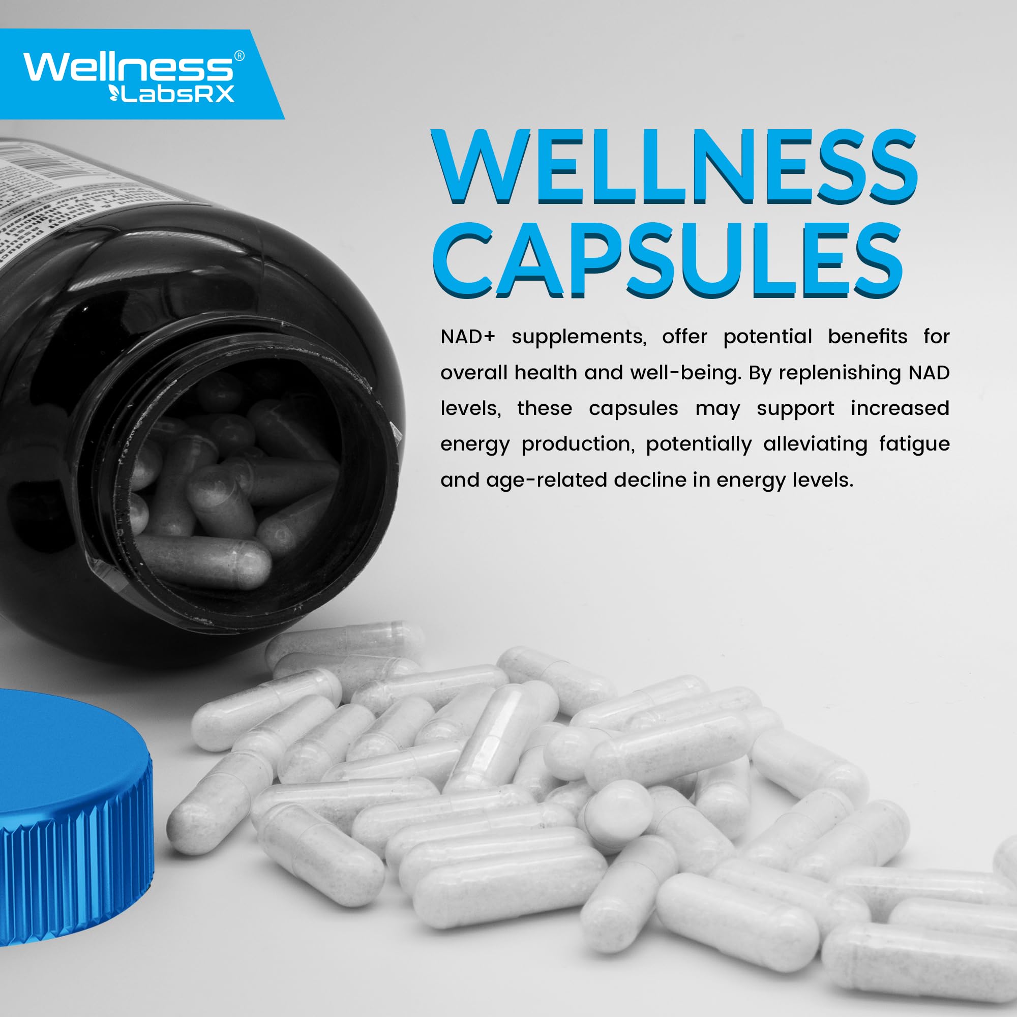 WELLNESS LABSRX Daily dosage scene suggests two capsules daily