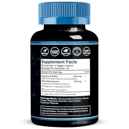 Close-up of WELLNESS LABSRX NAD capsules highlighting liposomal delivery.