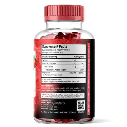 Wellness LabsRx gummies bottle open showing strawberry chewables for daily use