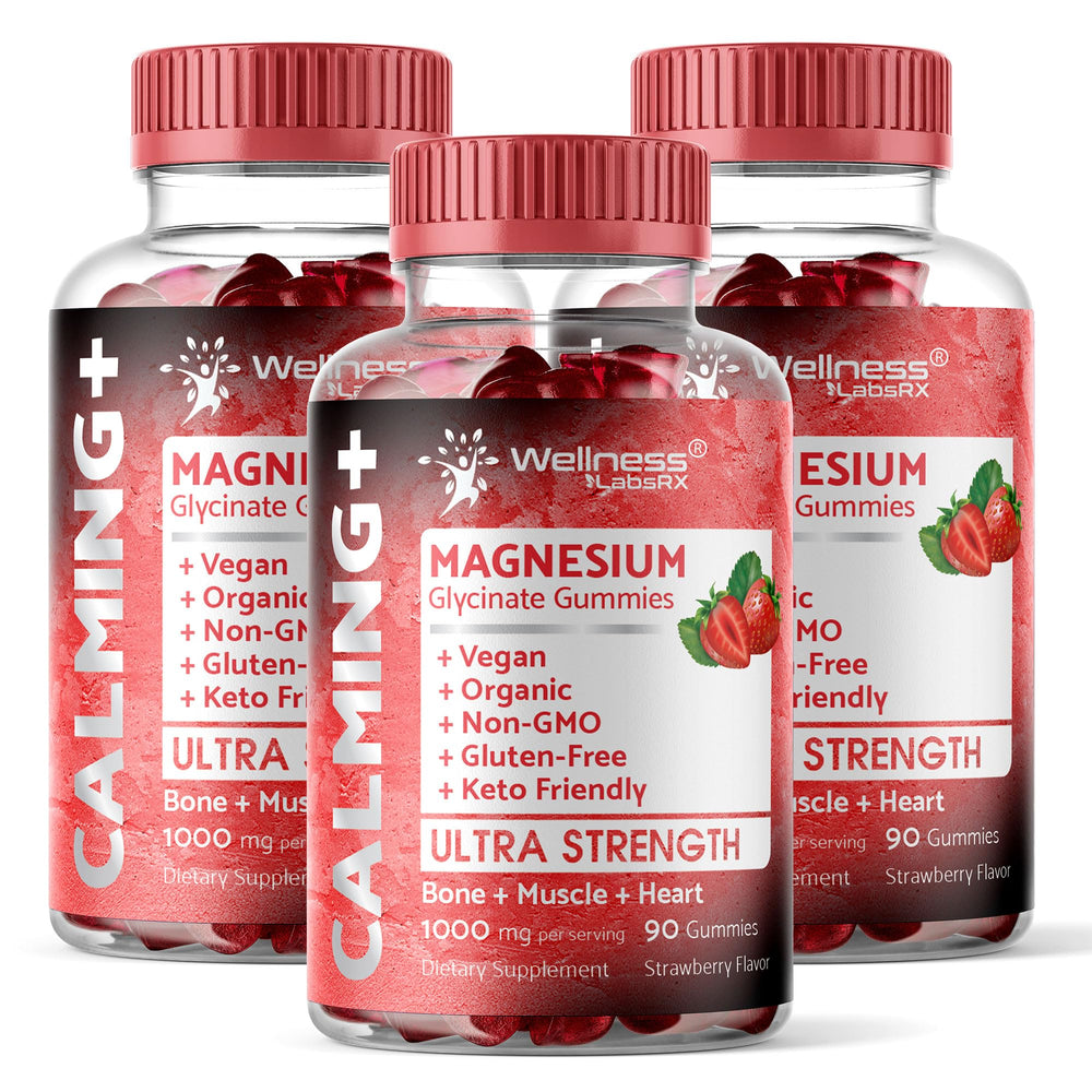 Wellness LabsRx magnesium glycinate gummies bottle with strawberry flavor for relaxation support