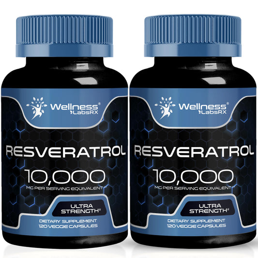 Wellness LabsRx Resveratrol bottle close-up for daily use.