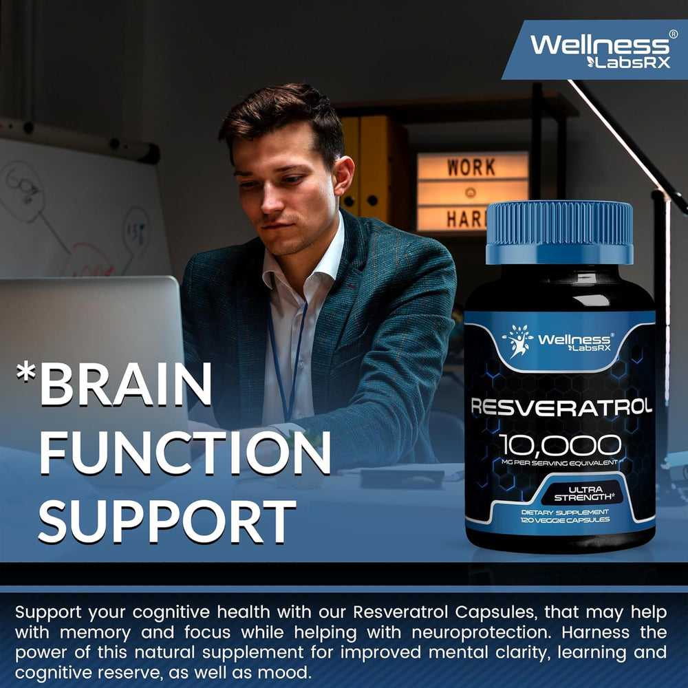 Wellness LabsRx Resveratrol imagery suggesting cognitive focus benefits.