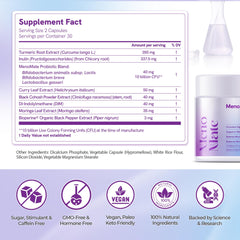 Wellness Nest MenoMate bottle pour—easy daily capsule intake with meals.