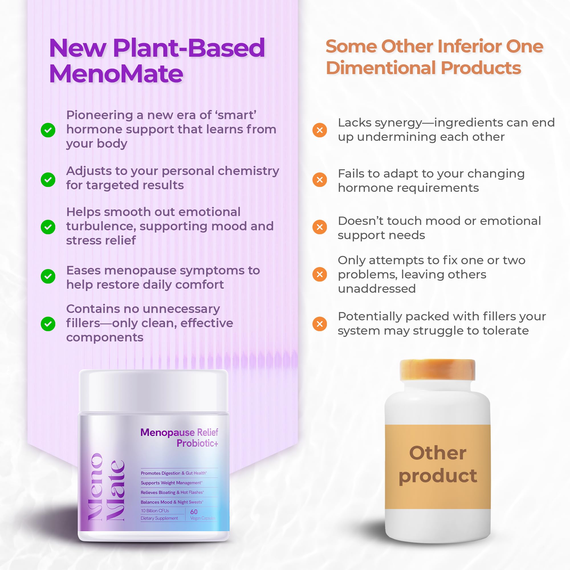 Wellness Nest MenoMate probiotic ingredients—prebiotic inulin supports digestion and gut comfort.