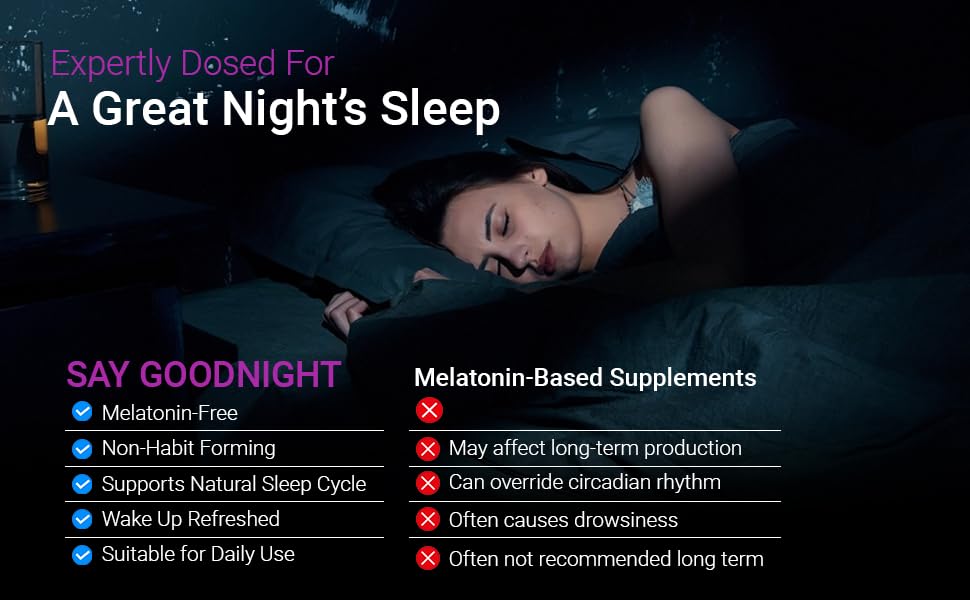 Pouring Say Goodnight capsules to illustrate daily dose.