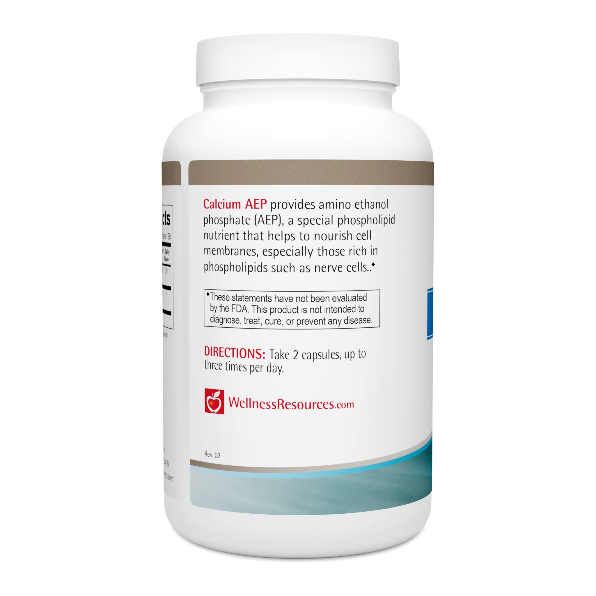 Wellness Resources Calcium AEP capsules close-up highlighting high-quality ingredients.