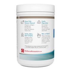 Wellness Resources Collagen Peptides powder in jar shows fine texture and mixability