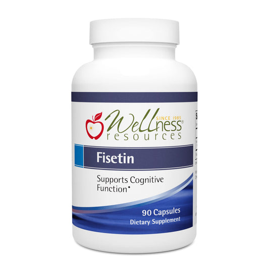 Wellness Resources fisetin capsules in bottle for daily brain support