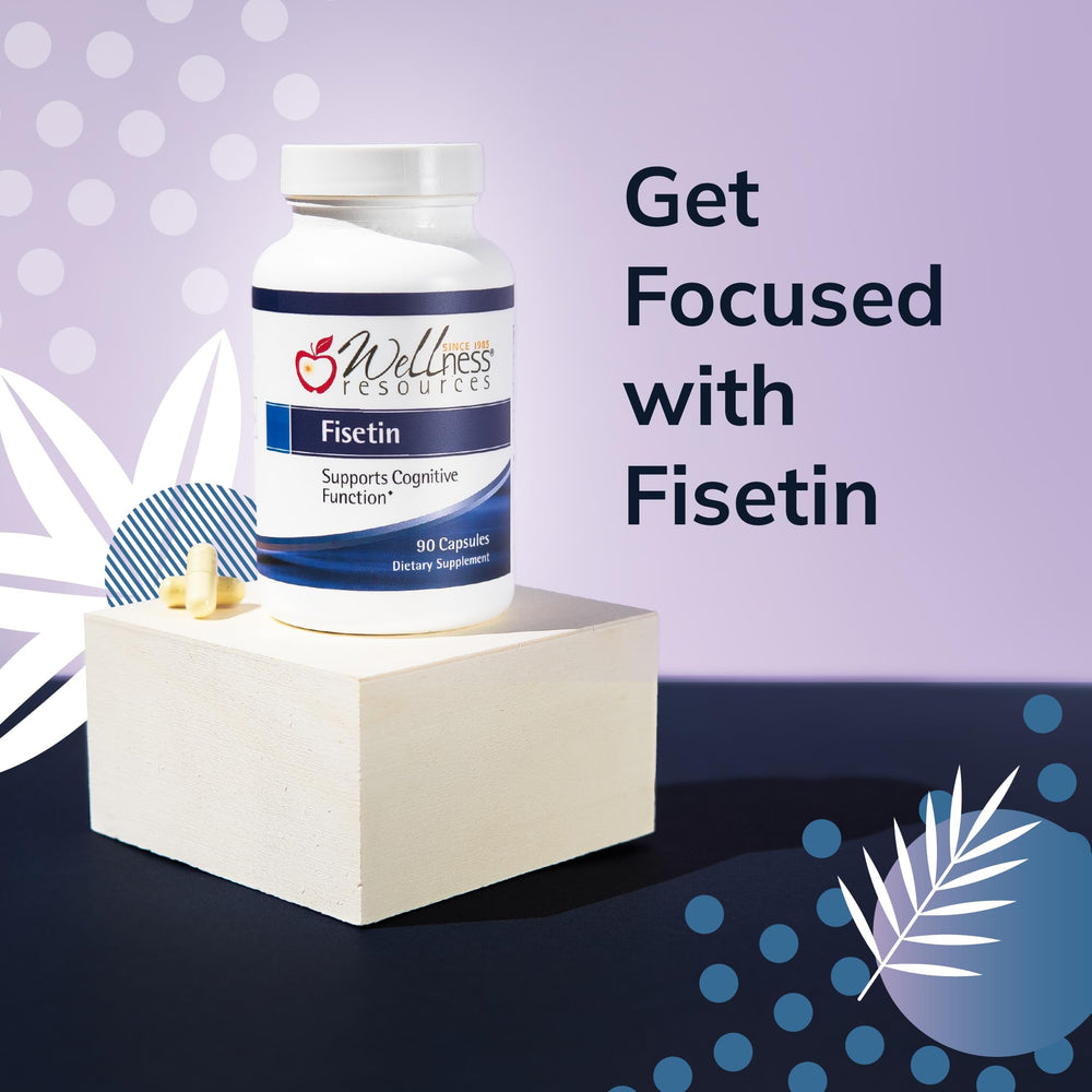 Wellness Resources fisetin bottle with vegan, non-GMO ingredients
