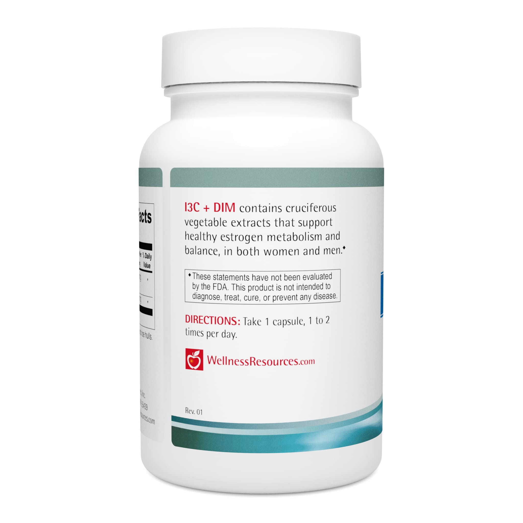 Wellness Resources I3C + DIM packaging closeup highlights vegan formula