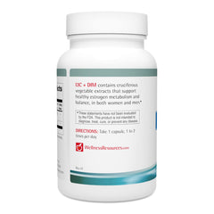 Wellness Resources I3C + DIM packaging closeup highlights vegan formula