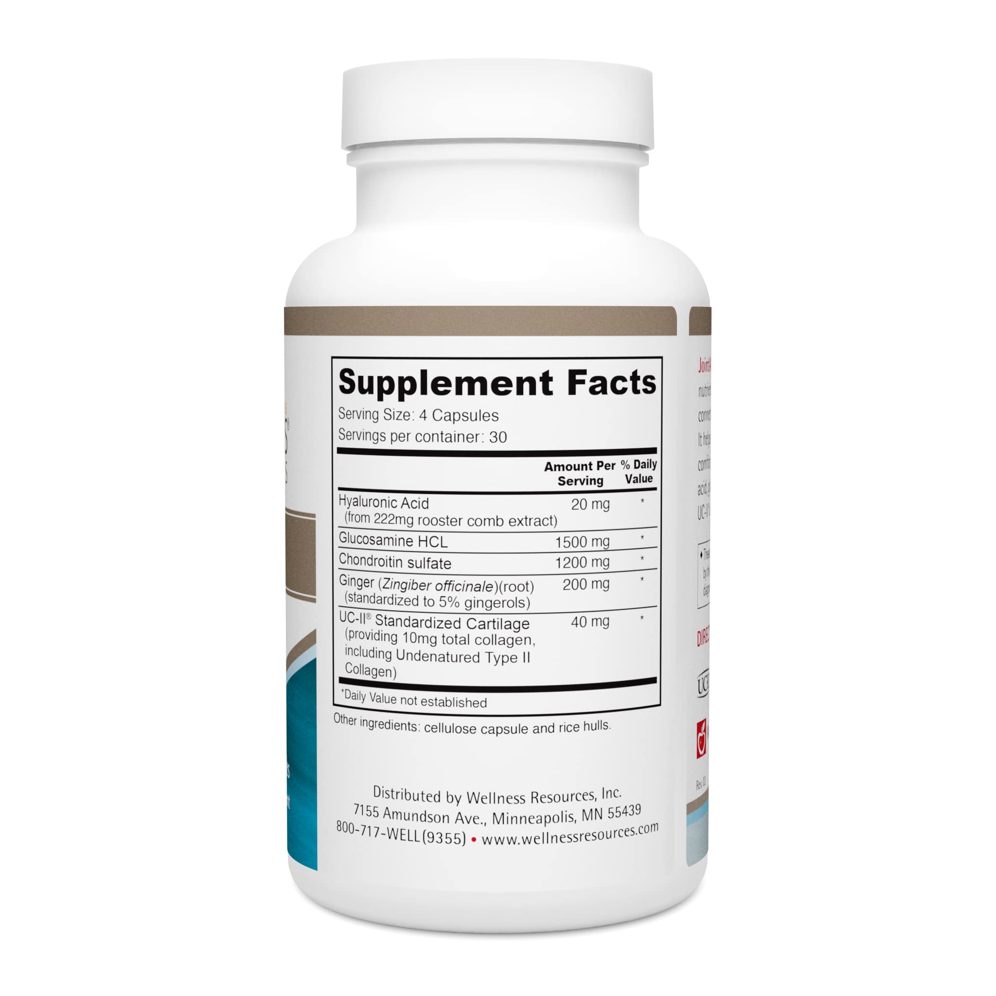 Wellness Resources JointAll capsules close-up highlighting easy-to-swallow daily use.