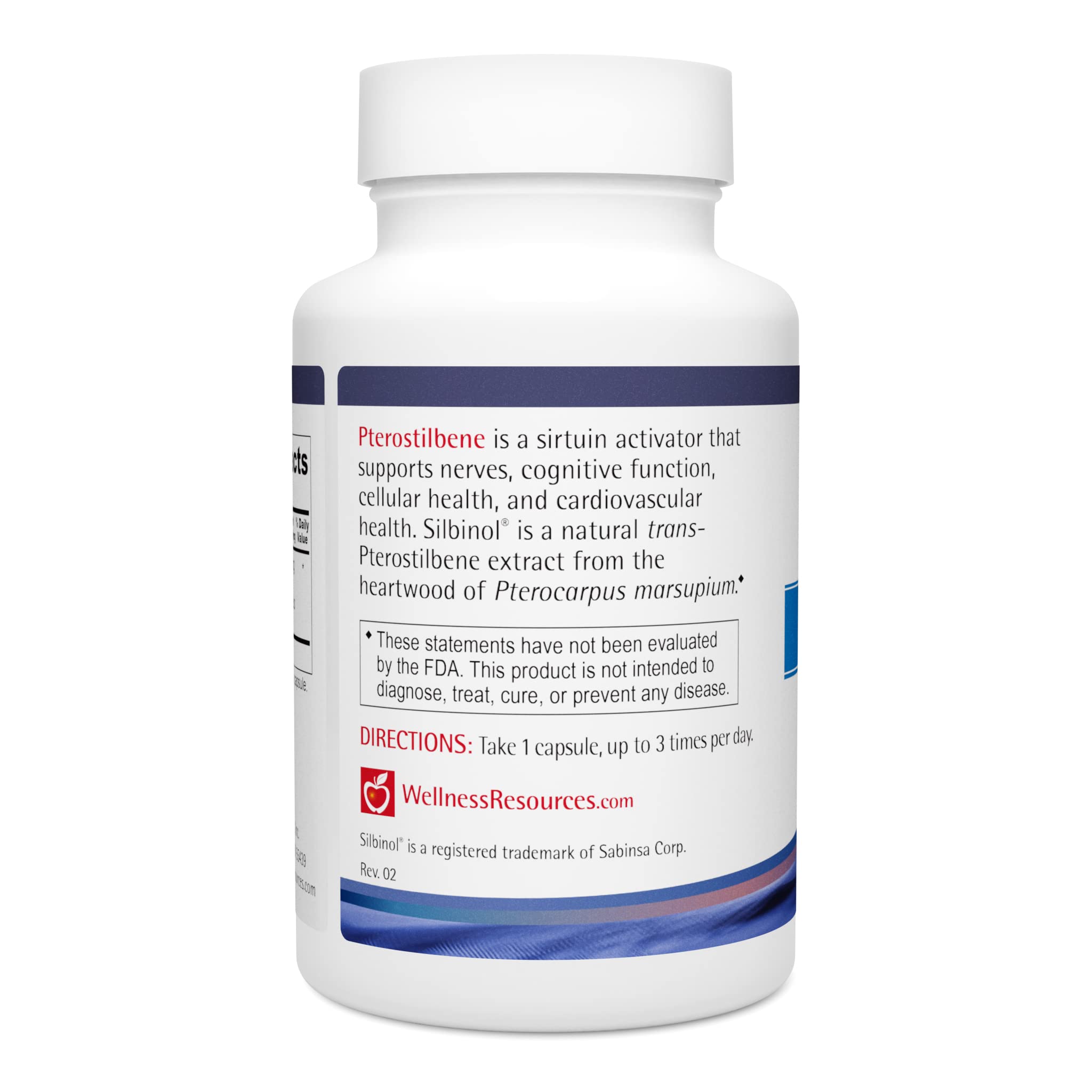 Wellness Resources Pterostilbene label highlights purity and GMP-tested quality