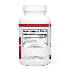 Wellness Resources Resveratrol Ultra 500 bottle beside a glass for easy dosing.