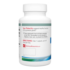 Saw Palmetto capsules close-up illustrates potency and easy daily use.