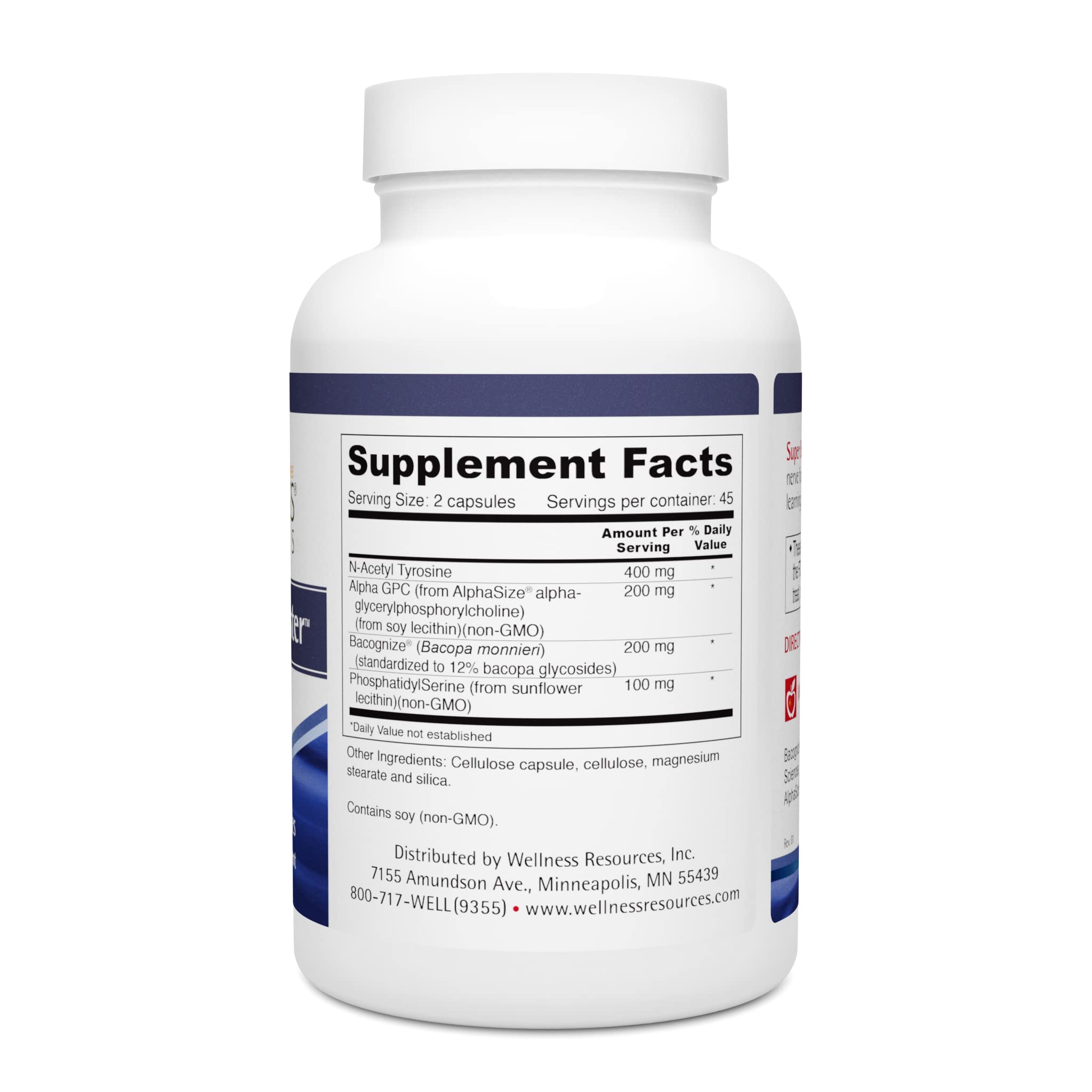 Wellness Resources Super Brain Booster capsules arranged for mental clarity on the go