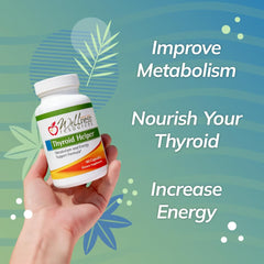 Thyroid Helper capsules close-up highlighting purity and energy support.