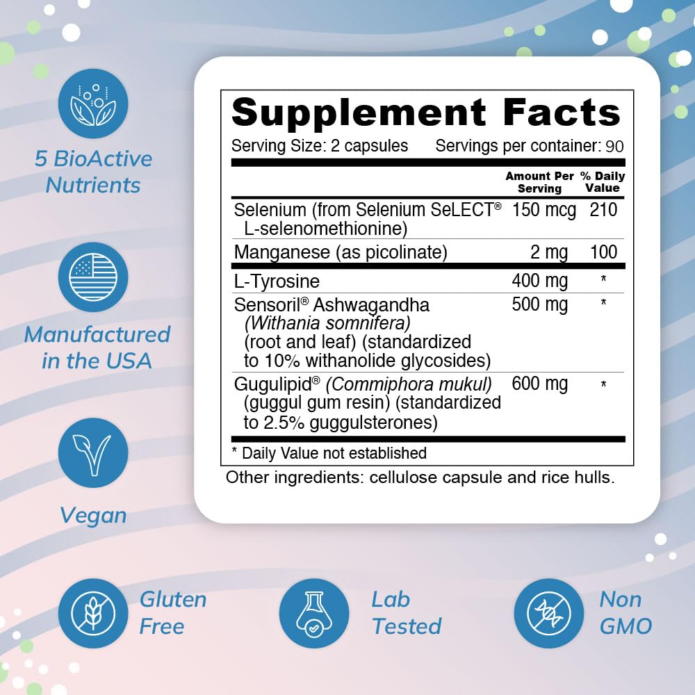 Wellness Resources Thyroid Helper label front indicating vegan formula.
