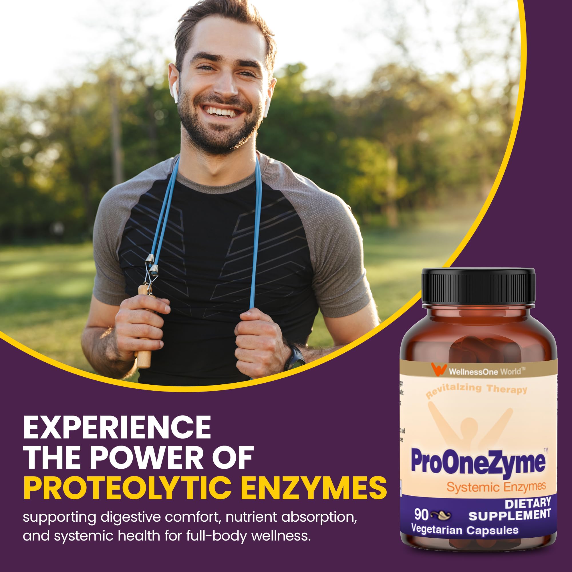 WellnessOne ProOneZyme usage after meals for comfort and balance.