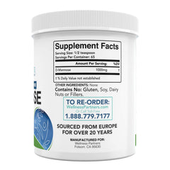 WellnessPartners Now New UTI-Slip D Mannose label close-up showing non-GMO and European sourcing details