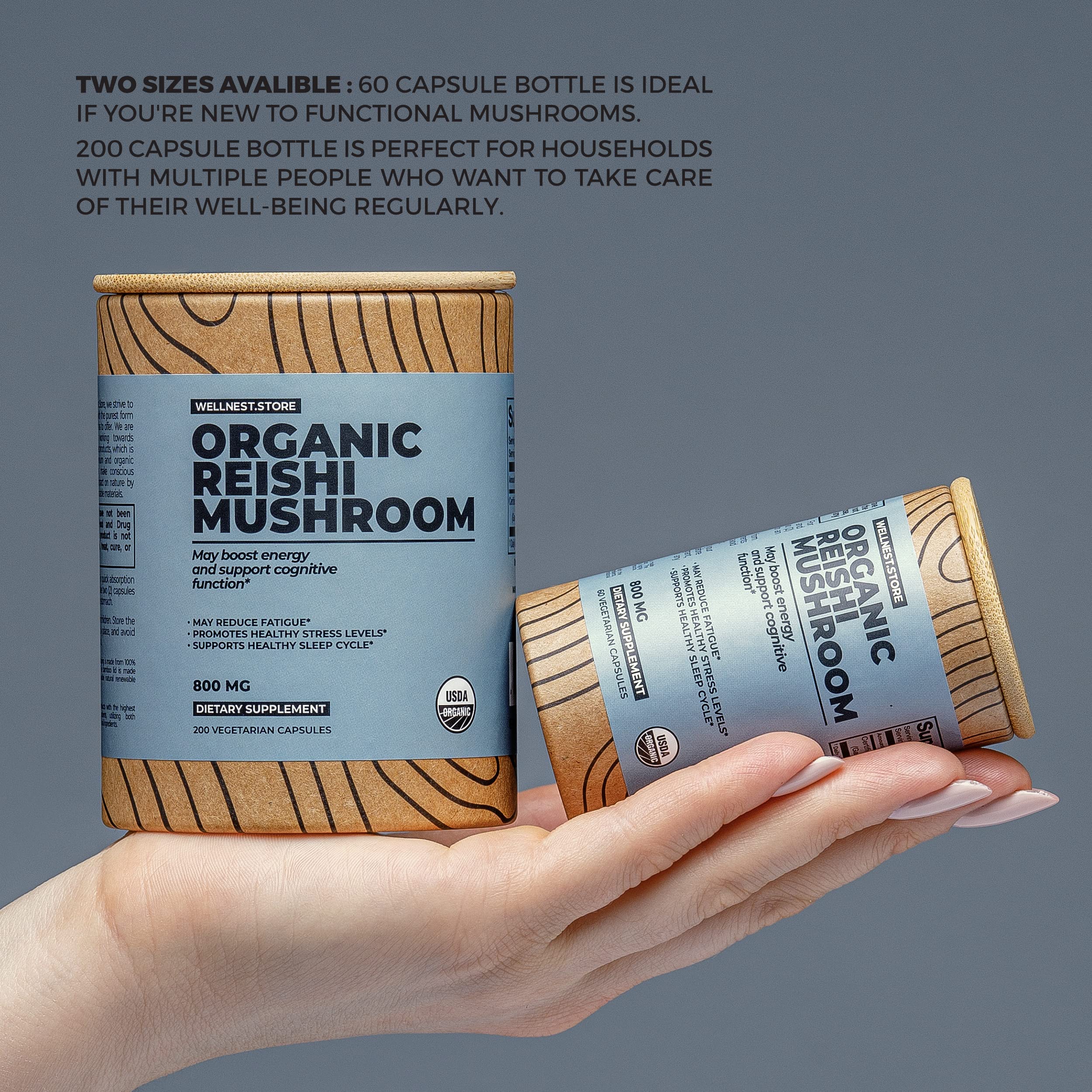 Wellnest Store Ganoderma extract capsules emphasizing immune-support potential.