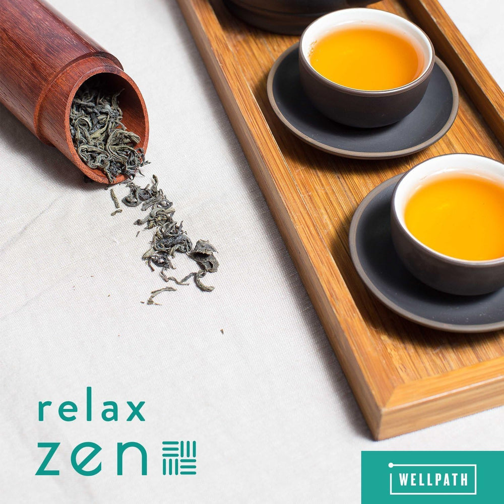 WellPath Zen herbal blend evokes premium wellness in a natural setting.
