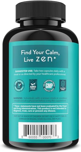 WellPath Zen label back view emphasizes Ashwagandha and Rhodiola adaptogens for balance.