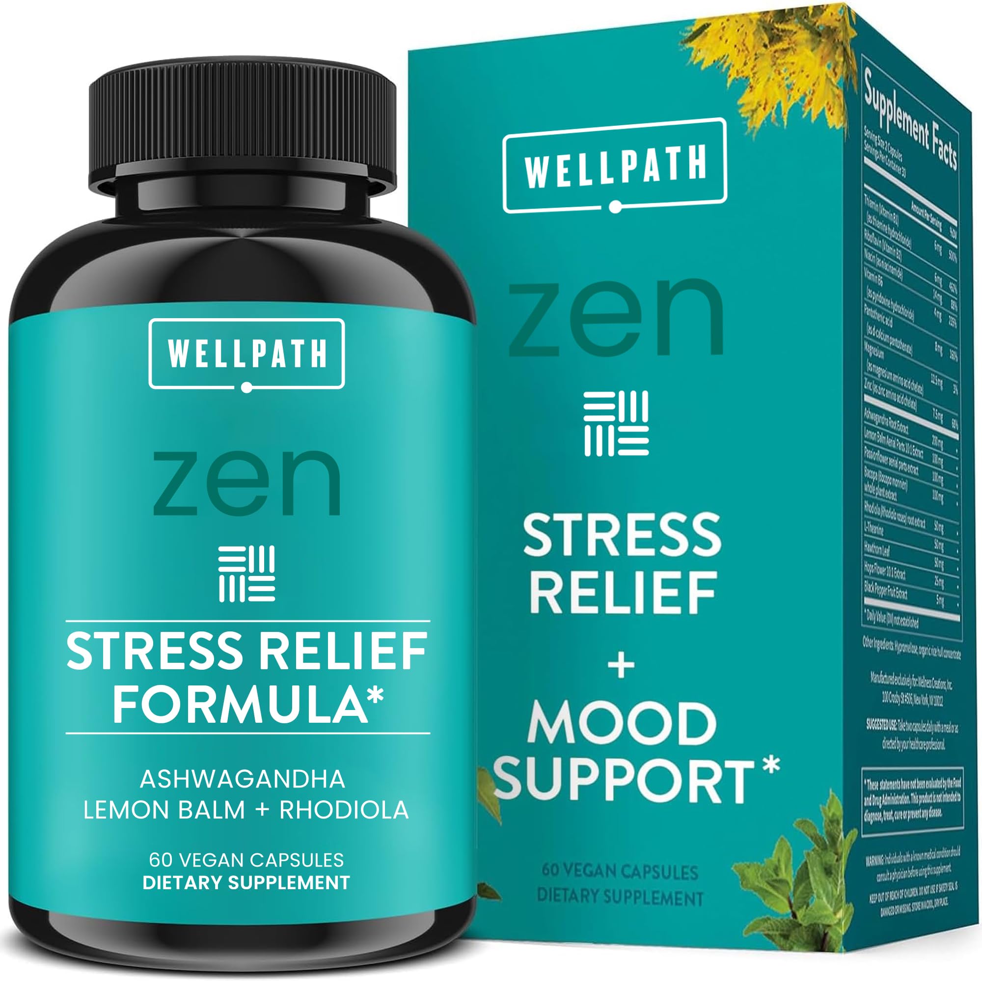 WellPath Zen stress relief bottle with capsules for daily calm and focus