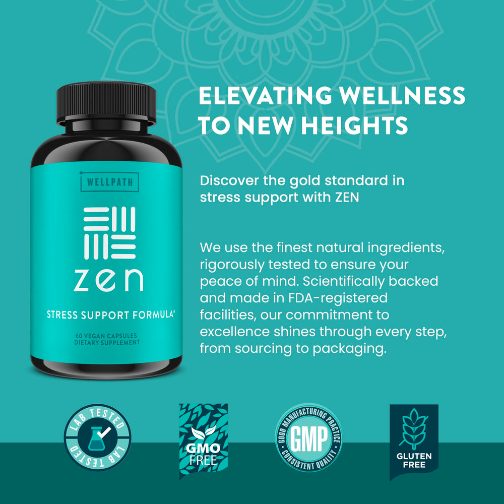 WellPath Zen vegan and gluten-free certification shown on packaging for dietary needs.