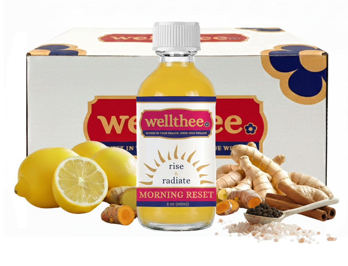 Wellthee MORNING RESET bottle front for on-the-go daily wellness