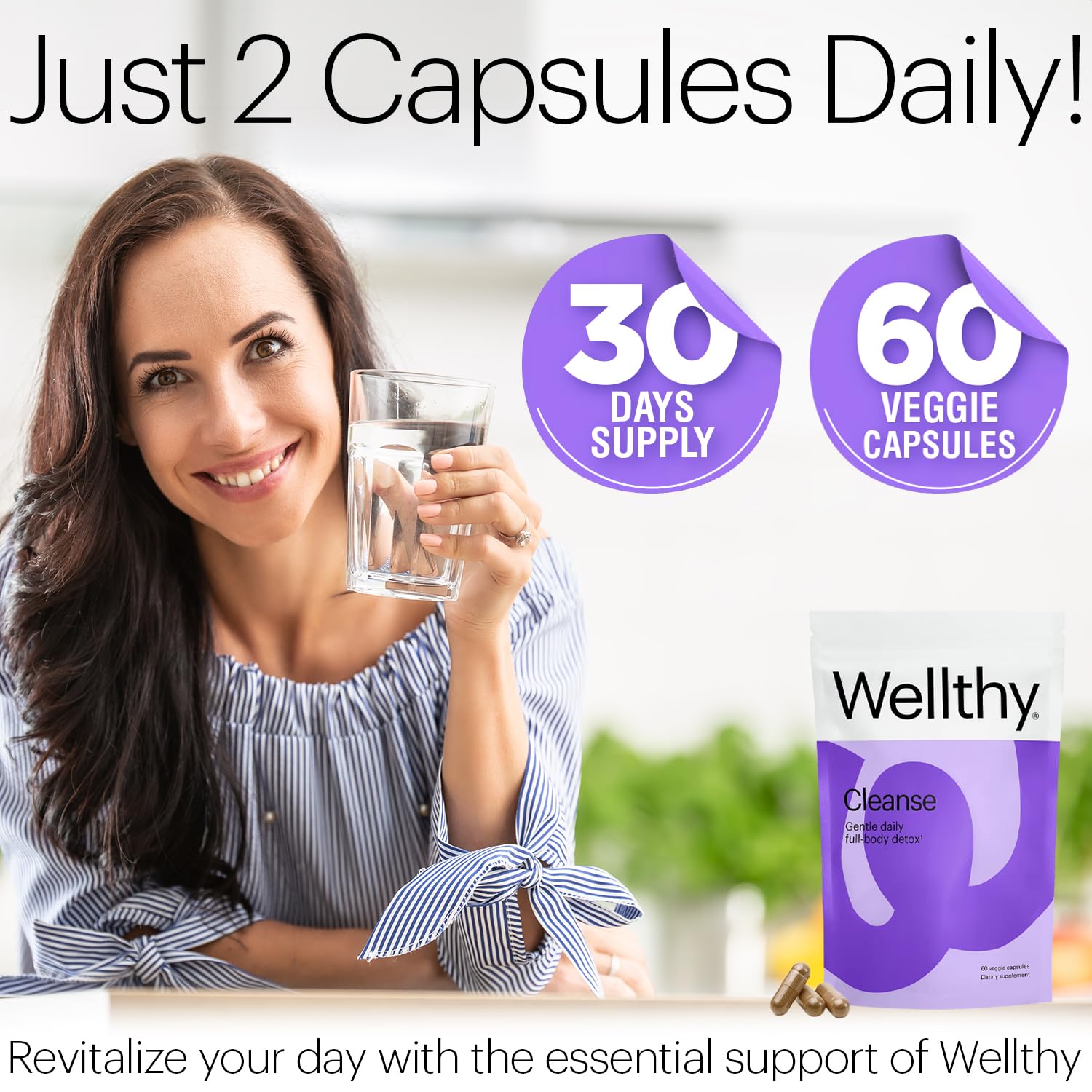 Wellthy Full Body Detox milk thistle component visible in the blend.