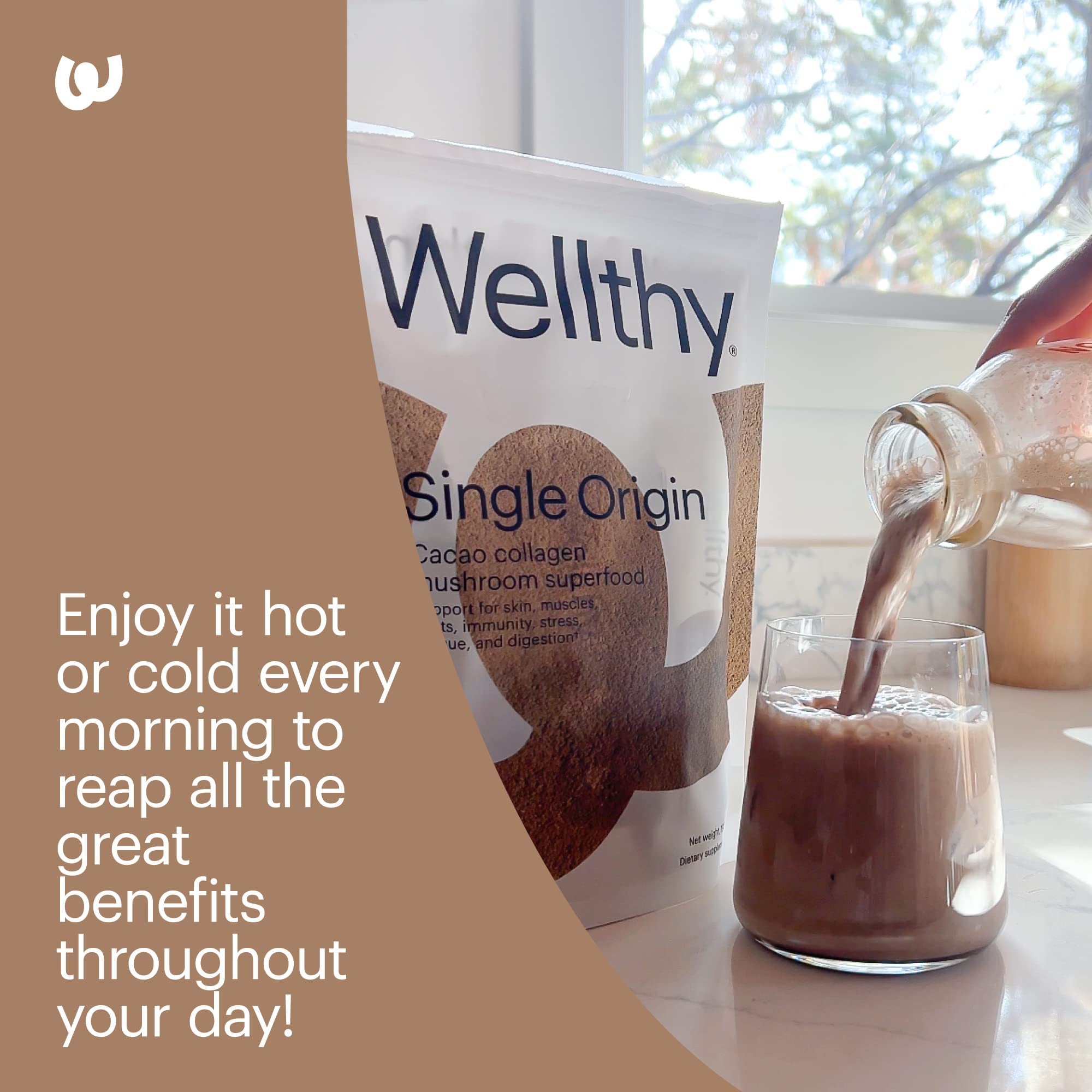 Wellthy Hot chocolate mug, shows a comforting evening treat