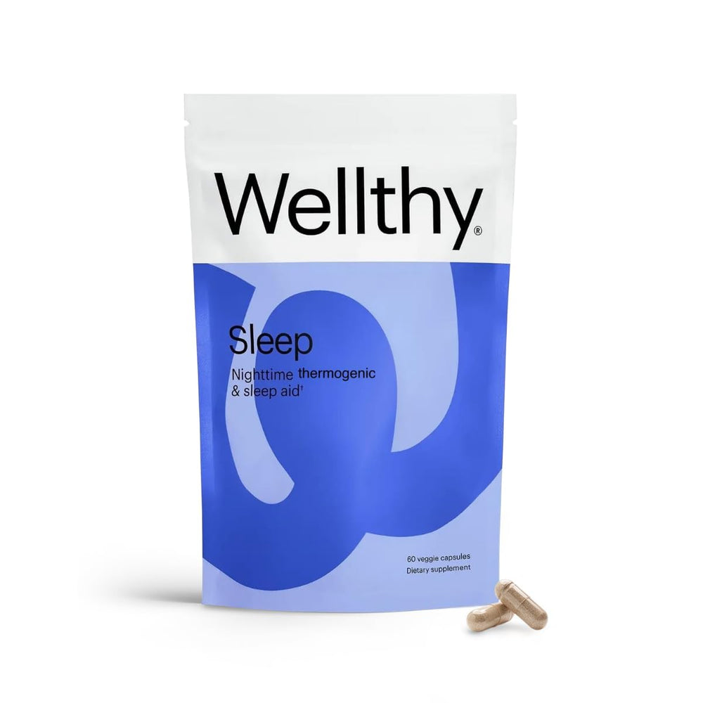Wellthy Night Time Thermogenic bottle front shows eco-friendly packaging for evening routines
