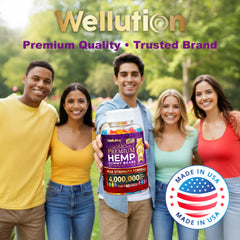 Wellution Hemp Gummies XXL made in USA with GMP-certified quality focus