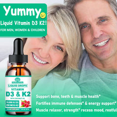 WellVeraVida D3 K2 drops with raspberry flavor for easy daily intake.