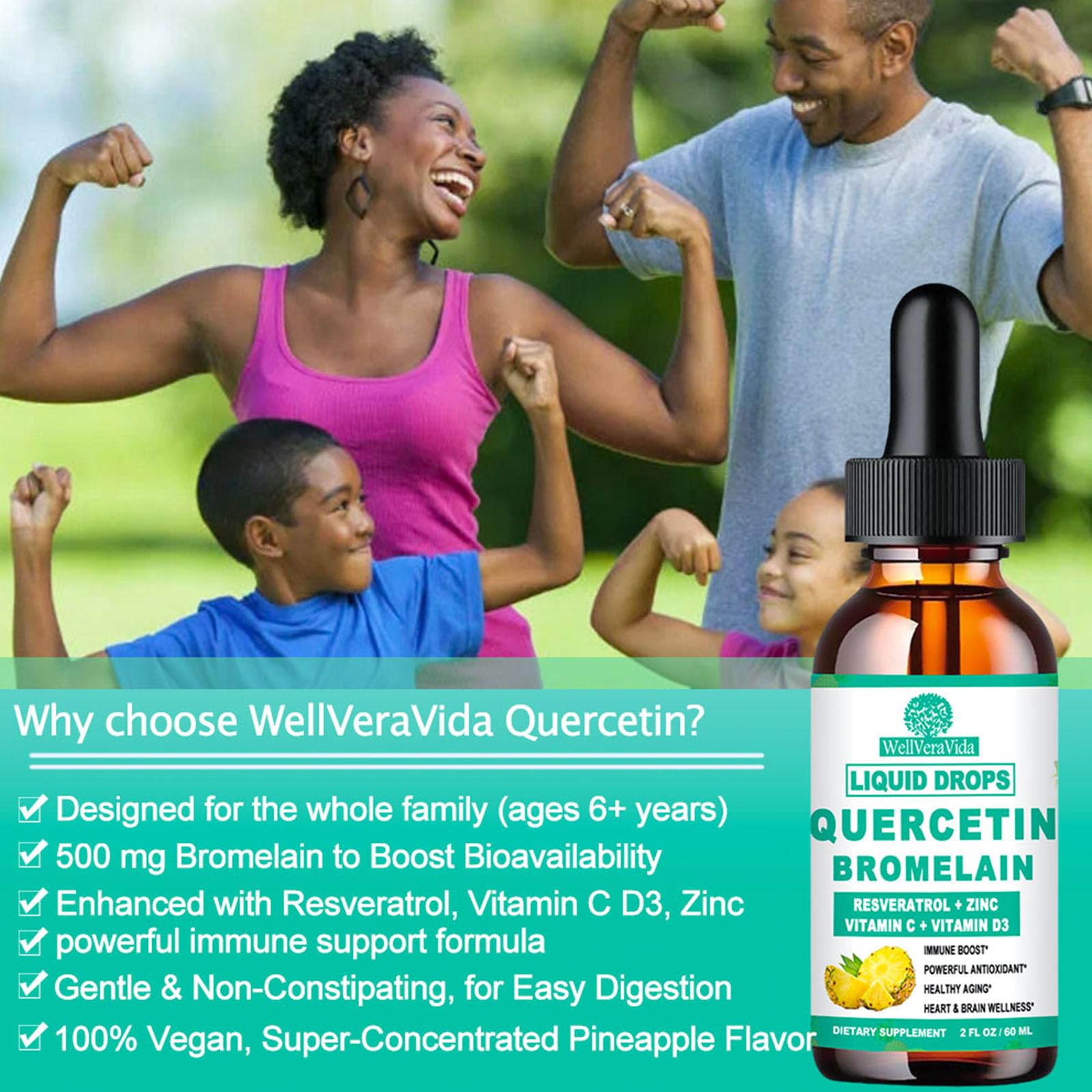 WellVeraVida bottle beside cup during morning wellness routine